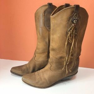 ZODIAC Vintage Size 7 Brown Leather Cowboy Boots